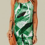 Mini cami φόρεμα με tropical print