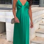 Criss cross εξώπλατο φόρεμα πράσινο