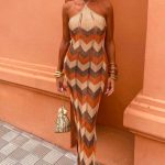 Φορεμα πολύχρωμο lurex zic zac