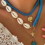 Boho καλοκαιρινό τιρκουάζ τριπλό κολιέ