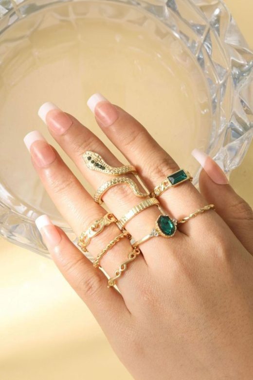 8-piece-ring-set-gold-with-green-stone-200171248-1-kookoo-2