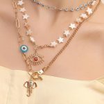 Bohemian mix style τριπλό κολιέ