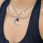 Διπλό gothic κολιέ με φεγγάρι και αστέρια