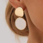 Vintage κρεμαστά σκουλαρίκια δίχρωμα