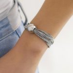 Hip hop ασημί βραχιόλι με πολλές αλυσίδες