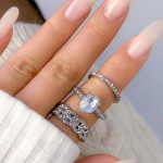 Σετ τριών δαχτυλιδιών σε ασημί