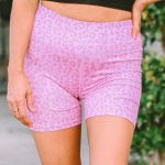Λέοπαρ ρόζ biker σόρτς