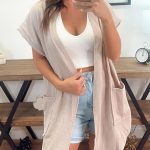 Ribbed αμάνικο γιλέκο με τσέπες