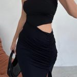 Midi φόρεμα με έναν ώμο