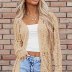 Πλεκτή ζακέτα σε μπεζ