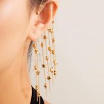 Φορετό χρυσό σκουλαρίκι με αστεράκια