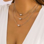 Layered τριπλό σετ κολιέ με μπάλες σε ασήμι