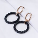 Glam σκουλαρίκια μαύροι κρίκοι