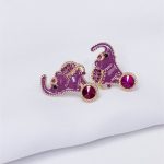 Purple elephant σκουλαρίκια