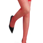 Fishnet κάλτσες ζαρτιέρας σε κόκκινο