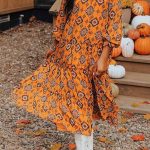 Πορτοκαλί εμπριμέ φόρεμα