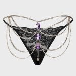 Lace στρινγκ με στρας και αλυσίδες