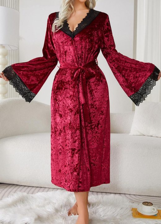 velvet-robe-with-belt-in-red-200118020-2-kookoo-3