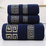 Βαμβακερές μπλέ πετσέτες 3 τεμαχίων