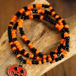 Κολιέ/Βραχιόλι Halloween με χάντρες και κολοκύθα