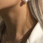 Σκουλαρίκια ατσάλινα με μια πέρλα