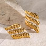 Ατσάλινα grande σκουλαρίκια με στρας