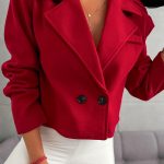 Πανωφόρι μπορντό κοντό με κουμπιά