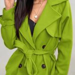 Πανωφόρι λαχανί κοντό με ζωνάκι στην μέση