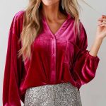 Φούξια βελουτέ πουκάμισο