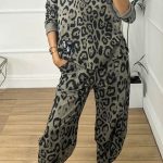 Leopard σετ φόρμας σε χακί απόχρωση