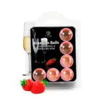 Secretplay – Βραζιλιάνικες μπάλες μασάζ Φράουλα Σαμπάνια 6τεμ
