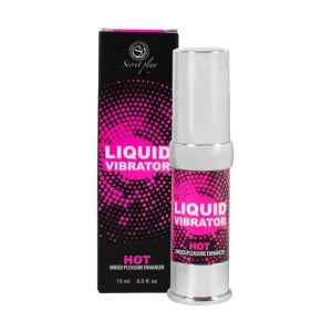 Liquid Vibrator ισχυρό διεγερτικό τζελ 15ml με αίσθηση θερμότητας και δόνησης, άρωμα φράουλα-κρέμα, unisex, vegan.