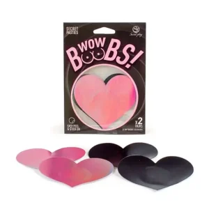 WOW BOOBS nipple covers σε σχήμα καρδιάς με holographic υφή