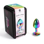 Secretplay - Πολύχρωμη πρωκτική σφήνα με κρύσταλλο 2.8cm