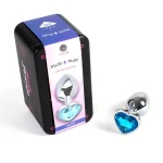 Secretplay - Πρωκτική σφήνα με μπλε κρύσταλλο καρδιά 2.8cm