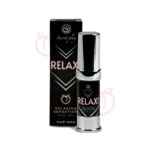 Πρωκτικό χαλαρωτικό τζελ RELAX! 15ml, 100% φυσικό και vegan, με σύστημα αντλίας airless για εύκολη εφαρμογή.