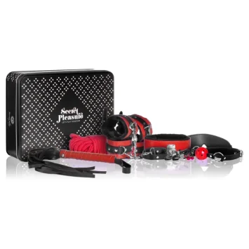 Σετ Bondage BDSM 6 τεμαχίων από συνθετικό δέρμα σε κόκκινο χρώμα.