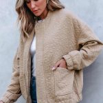 Μπέζ τζάκετ με floral σχέδιο