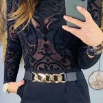 Glitter διάφανο τοπ μαύρο