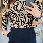 Glitter διάφανο τοπ μπέζ