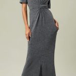 Γκρί φόρεμα με ζωνάκι