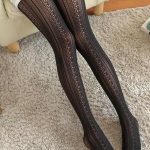 Καλσόν μαύρο με σχέδια πλέξης