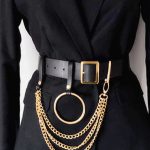 Ζώνη μαύρη με διακοσμητικο κρίκο και αλυσίδες