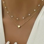 Golden κολιέ 2 layers με καρδούλα