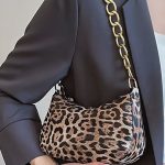 Λέοπαρ μικρό τσαντάκι με αλυσίδα