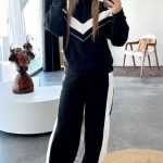 Σετ δίχρωμη φόρμα μαύρη