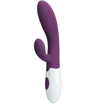 Μωβ δονητής Alvis Rabbit G-Spot με 30 λειτουργίες δόνησης, διπλούς κινητήρες και σατινέ φινίρισμα.