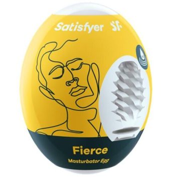 Ανδρικό αυνανιστήρι Egg FIERCE της Satisfyer με εσωτερική υφή και ενεργοποίηση με νερό.