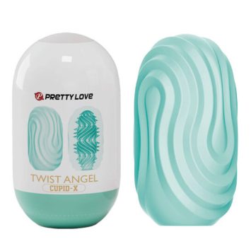 Ανδρικό αυγοειδές αυνανιστήρι TWIST ANGEL με σπειροειδή υφή και ελαστικό TPR υλικό.