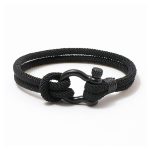 Ανδρικό μαύρο βραχιόλι με σχοινί